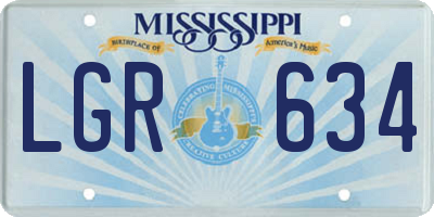 MS license plate LGR634