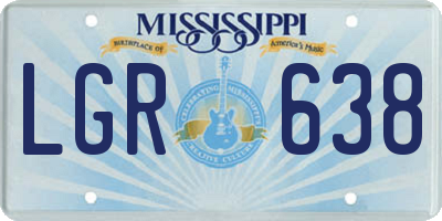 MS license plate LGR638