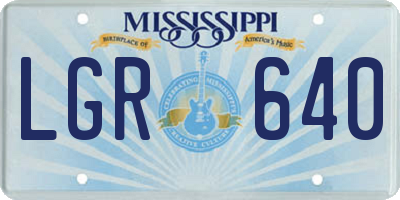 MS license plate LGR640