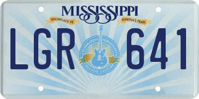 MS license plate LGR641