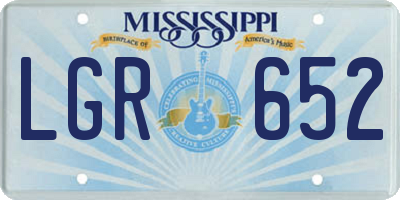 MS license plate LGR652