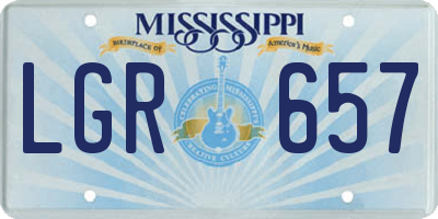 MS license plate LGR657