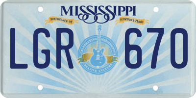 MS license plate LGR670