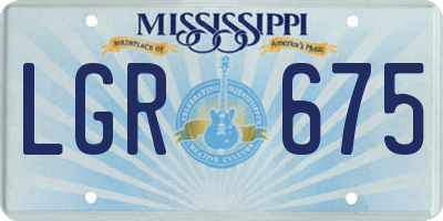 MS license plate LGR675