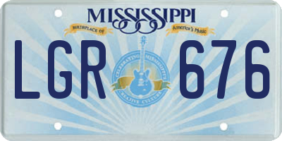MS license plate LGR676