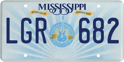 MS license plate LGR682