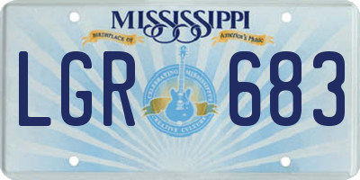 MS license plate LGR683