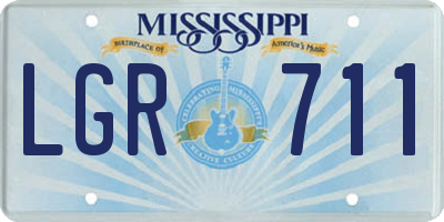 MS license plate LGR711