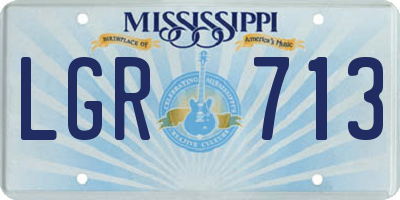 MS license plate LGR713