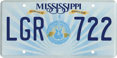 MS license plate LGR722