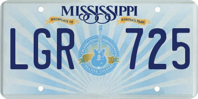 MS license plate LGR725