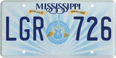 MS license plate LGR726