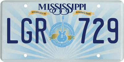 MS license plate LGR729