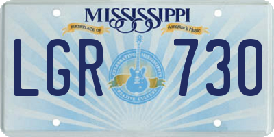 MS license plate LGR730