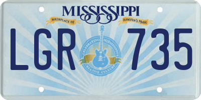 MS license plate LGR735