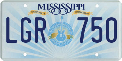 MS license plate LGR750