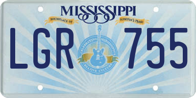MS license plate LGR755