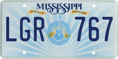 MS license plate LGR767