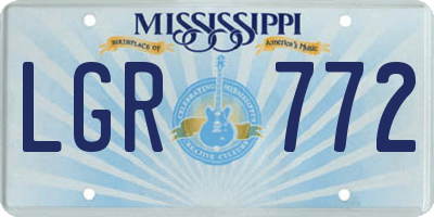 MS license plate LGR772