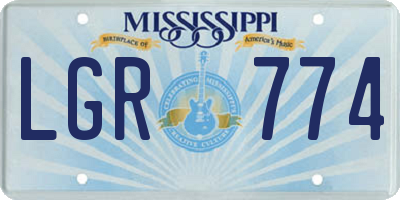 MS license plate LGR774