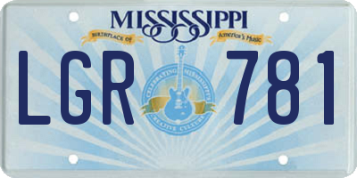 MS license plate LGR781