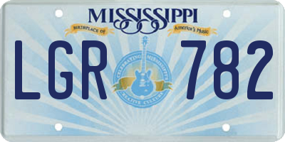 MS license plate LGR782