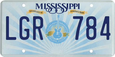 MS license plate LGR784