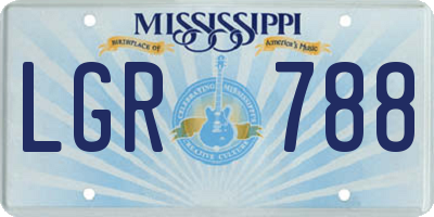 MS license plate LGR788
