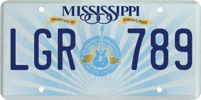 MS license plate LGR789