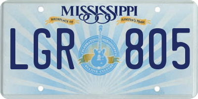 MS license plate LGR805