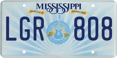 MS license plate LGR808