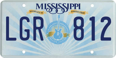 MS license plate LGR812