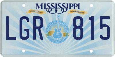 MS license plate LGR815