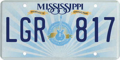 MS license plate LGR817