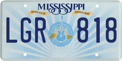 MS license plate LGR818