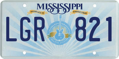 MS license plate LGR821