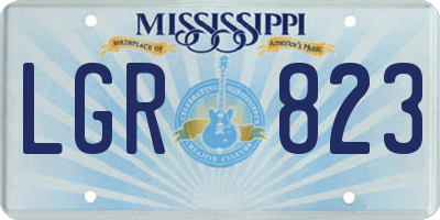 MS license plate LGR823