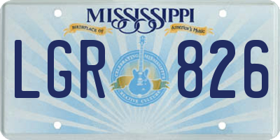 MS license plate LGR826
