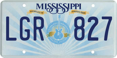 MS license plate LGR827