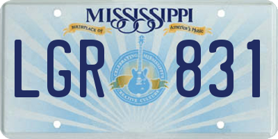 MS license plate LGR831