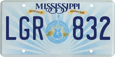 MS license plate LGR832