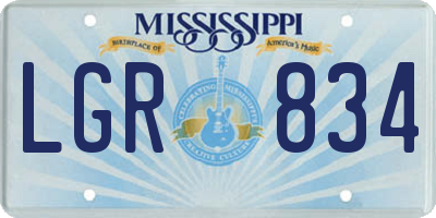 MS license plate LGR834