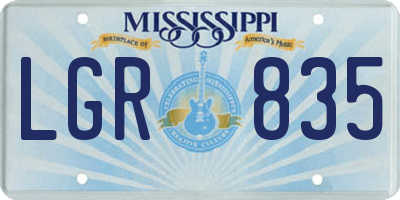 MS license plate LGR835