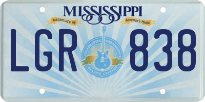 MS license plate LGR838