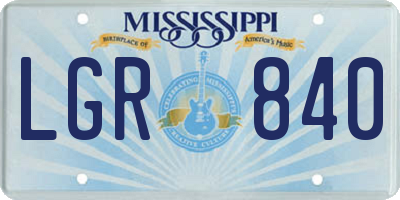MS license plate LGR840