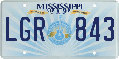 MS license plate LGR843