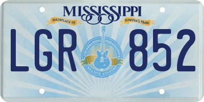 MS license plate LGR852