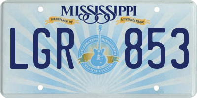 MS license plate LGR853