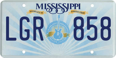 MS license plate LGR858
