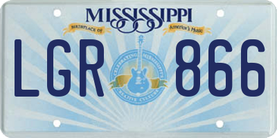 MS license plate LGR866